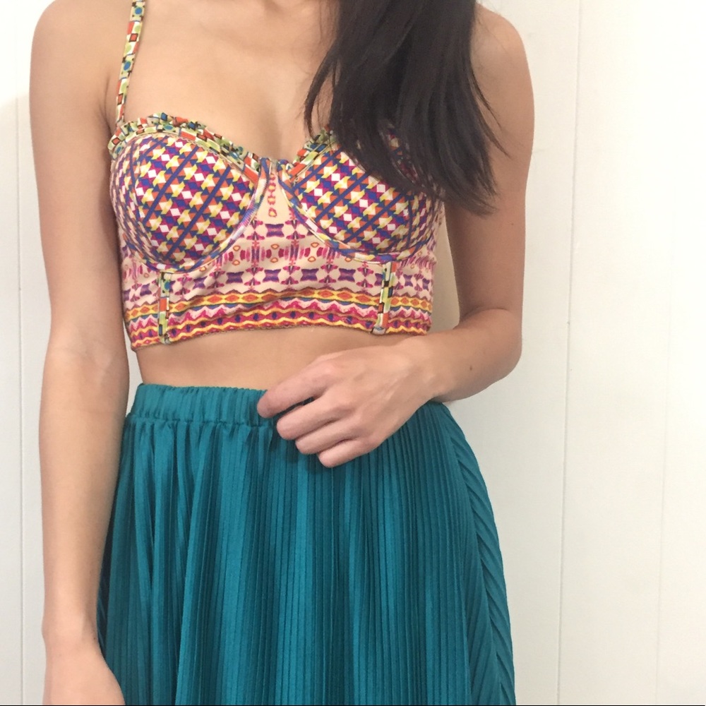 Anthropologie colorful longline bralette
